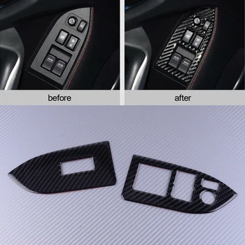 

DWCX 2PCS Carbon Fiber Interior Window Switch Button Cover Trim Car Fit for Subaru BRZ Toyota 86 2013 2014 2015 2016 2017 2018