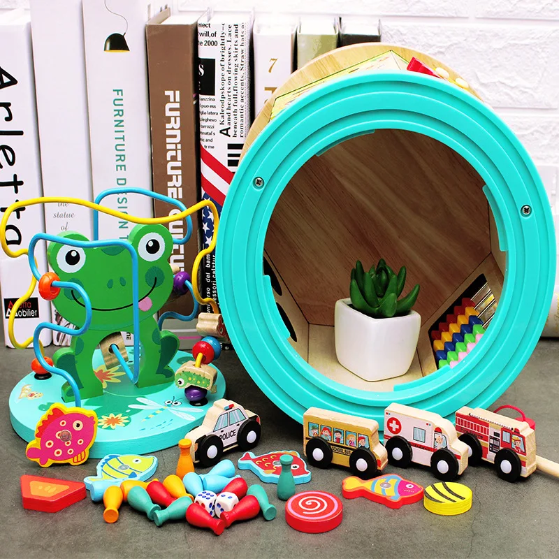 

New Products Seven Surface Multi-functional Bead-stringing Toy Treasure Chest Early Childhood Educational Force 1-3-6-Year-Old I