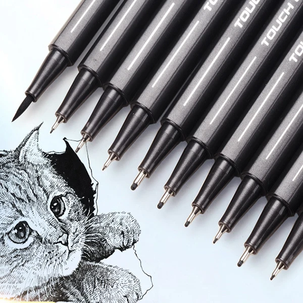 

1 шт. пигментный лайнер Micron, чернильный маркер, ручка 0,05 0,1 0,2 0,3 0,4 0,5, наконечник кисти, черный тонкий фломастер, ручка для рисования манги DP062