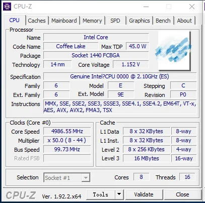 9TH COFFEE LAKE REFRESH QQLS 0000 2.1G 8C16T MODIFIED LAPTOP CPU TO LGA 1151 coffee lake refresh adapter