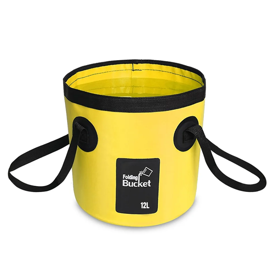 Yellow 12L 12л/20л Открытый Складной Водонепроницаемый ведро для воды портативное ведро для рыбалки контейнер для воды Карп рыболовные аксессуары снасти - Цвет: Yellow 12L