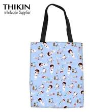 THIKIN женские холщовые сумки через плечо Kawaii С мультяшным принтом медсестры сумки с верхней ручкой для женщин сумки Bolsa Feminina Новинка