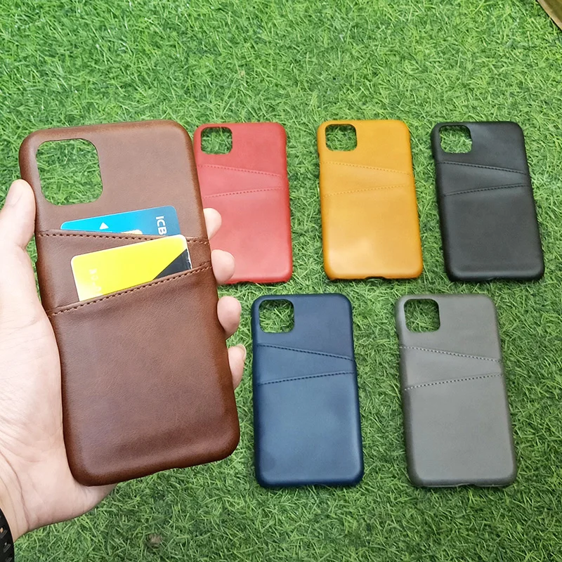 

For iPhone 11 Pro Max Credit Card Case Vintage PU Leather Wallet Case for iPhone X XS Max XR 8 7 6S Card Slots Hard Cover Fundas