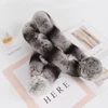 New Style Women Winter Knitted Real Rex Rabbit Fur Scarf Natural Warm Rex Rabbit Fur Scarves Lady Quality 100% Real Fur Muffler 6
