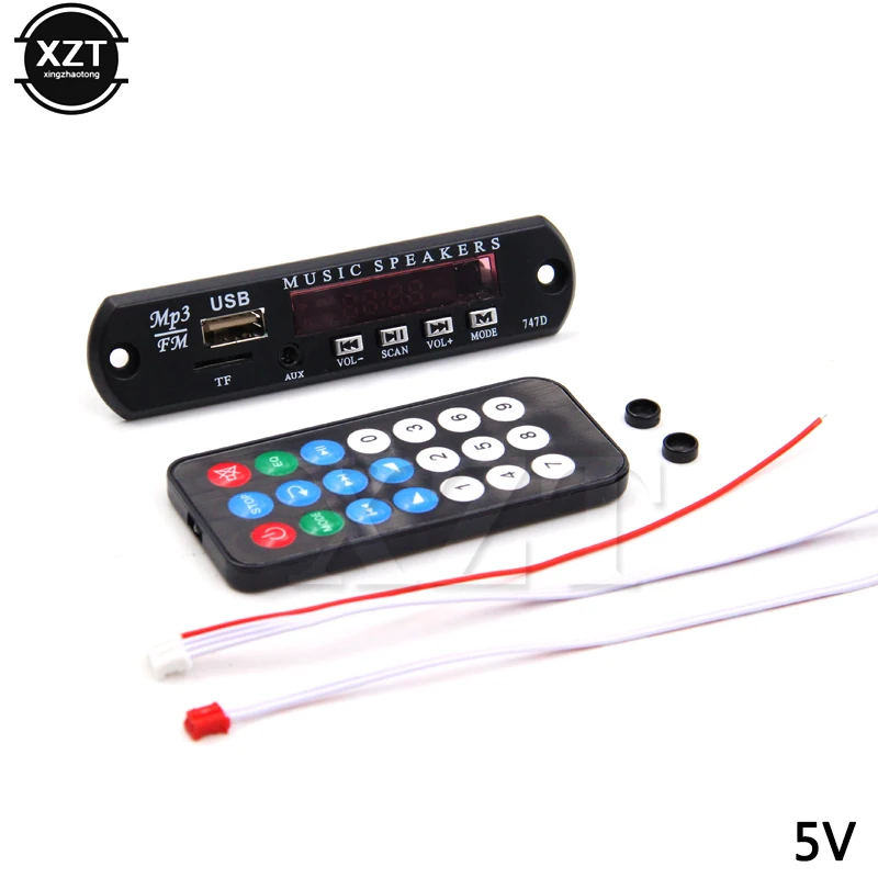 5V Mp3 Player Беспроводной MP3-плеер 5 в 12 В USB AUX TF карта аудио линия в fm-радио с пультом дистанционного управления mp3-плеер - Цвет: 5V Mp3 Player