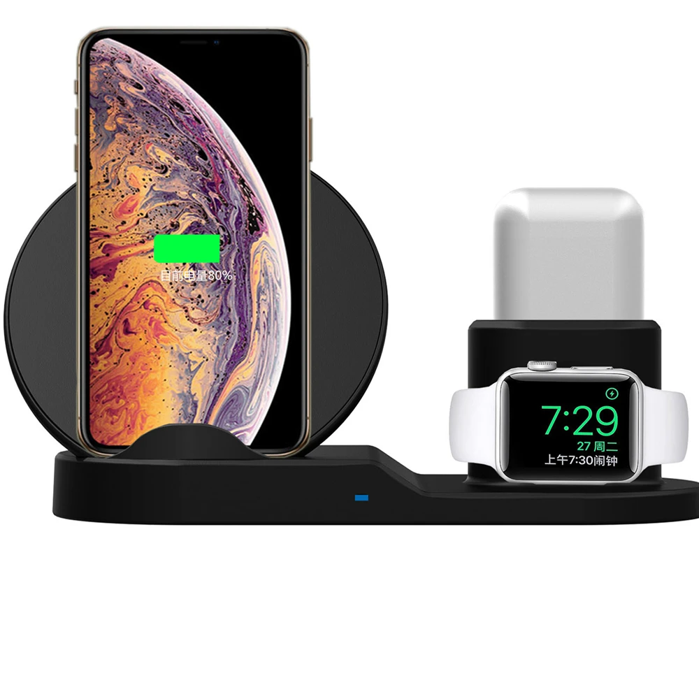 Беспроводное зарядное устройство 3 в 1 для Airpods Pro 2 держатель наушников и часов