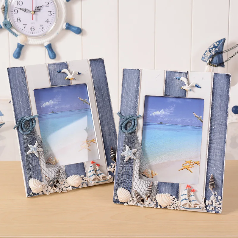 5 Inch Home Decorative Frame Vintage Style Marine Square Wood Picture Display Life Gift Craft Photo Ornament | Дом и сад