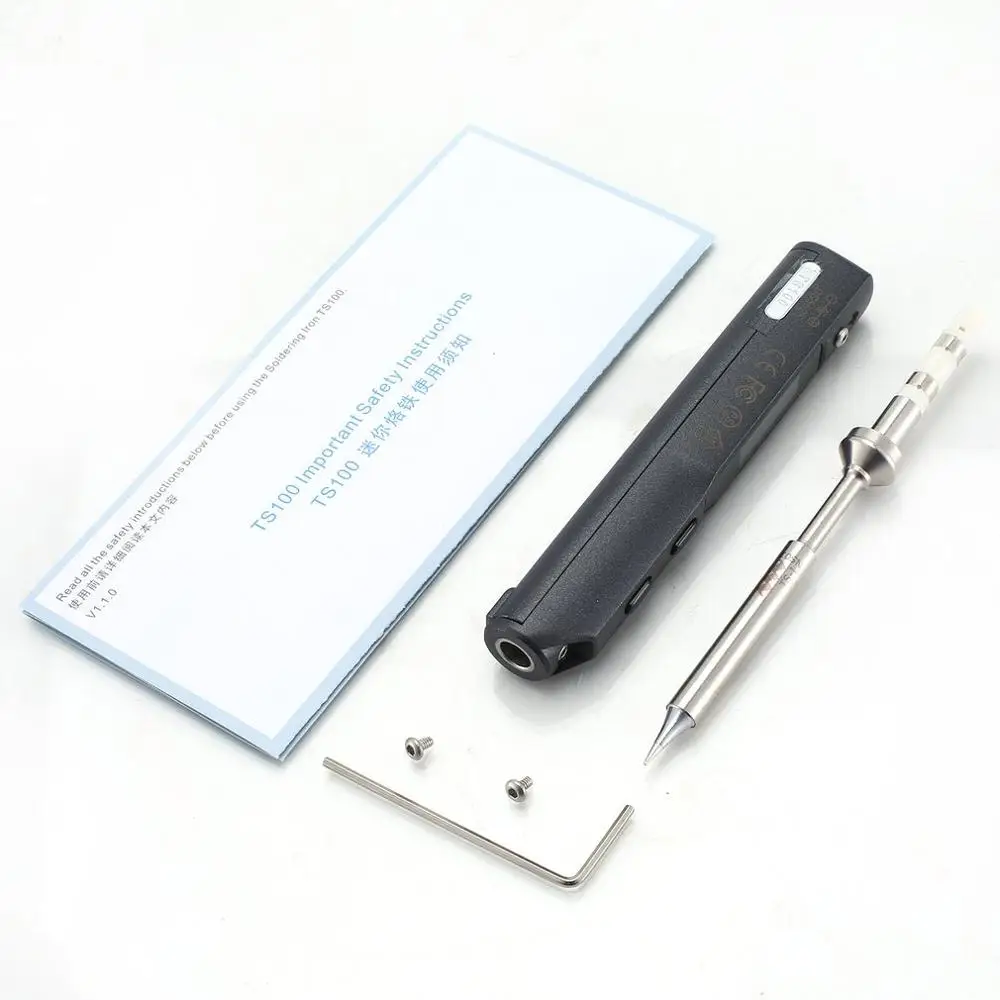 

Ts100-I Portable Mini Programmable Digital Lcd Display Electric Soldering Iron Soldering Stainless Steel Iron Tip