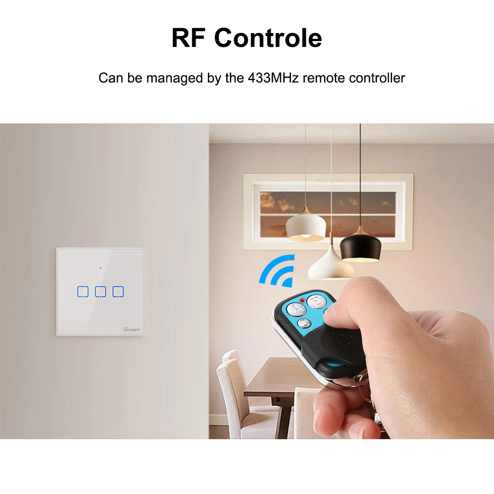 ЕС SONOFF умный WiFi переключатель RF беспроводной контроль Стандартная панель умный переключатель совместим с Google домашний переключатель для Sonoff
