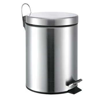 

7 Liter Dust Handle Bucket Bathroom Mute With Lid Kitchen Garbage Stainless Steel Waste Bin Foot Pedal Toilet Trash Can Storage