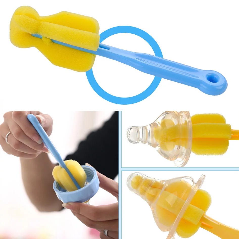 Random color bottle brush 5 / set feeder cleaning nipple straw child accessories nylon, sponge, stainless steel, PP