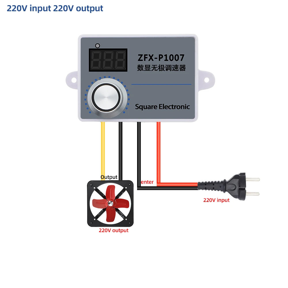 ZFX-P1007 Speed Controller Waterproof 500W Digital Infinite Speed