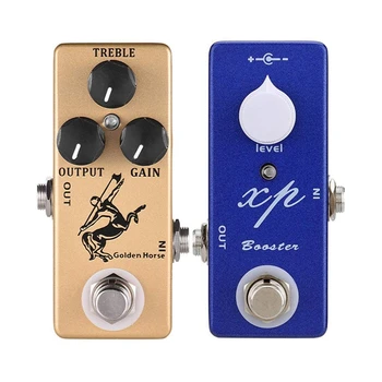 

New MOSKY Horse Guitar Effect Pedal Overdrive Guitar Pedal Full Metal Shell True Bypass Guitar Parts Gold & Mosky XP Booster Gui