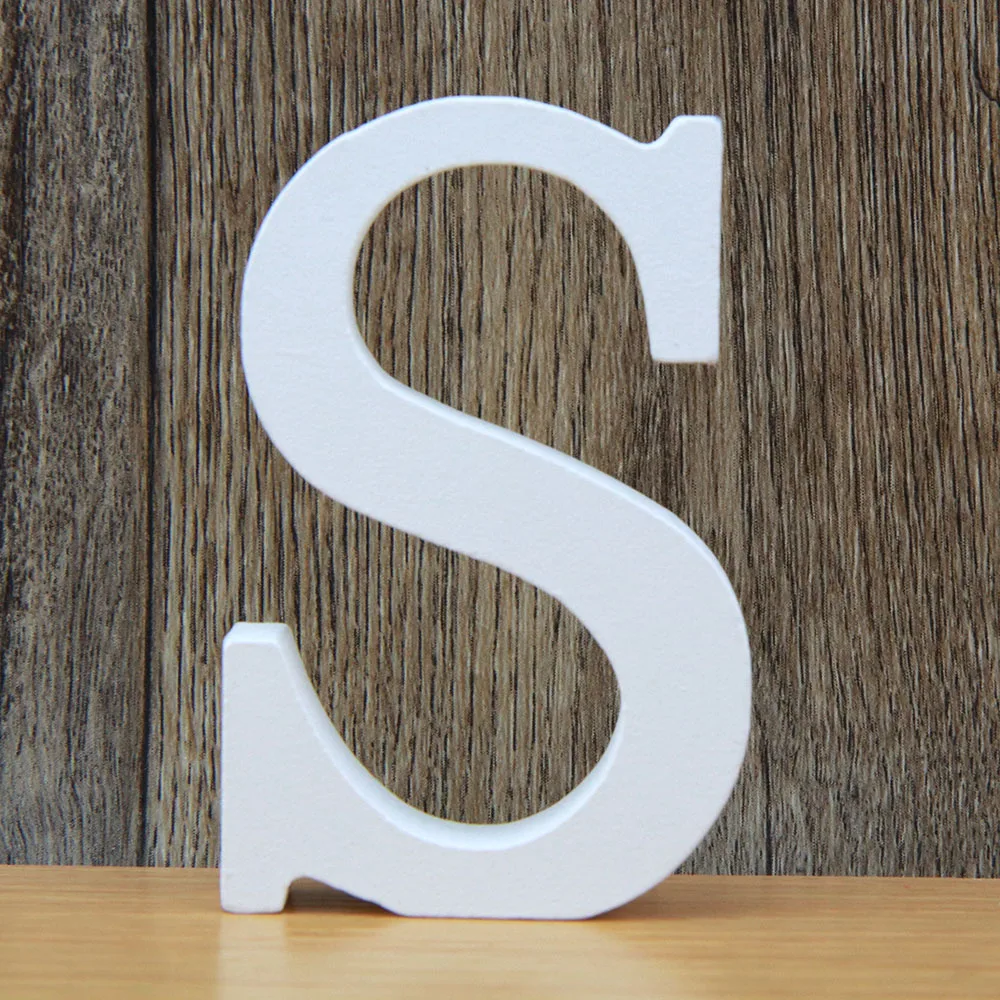 8CM Diy Freestanding Wood Wooden Letters Home Decorations White Alphabet Wedding Birthday Party Personalised Name Design 1pc,wooden letter decor,wooden name sign,puzzle alphabet decor