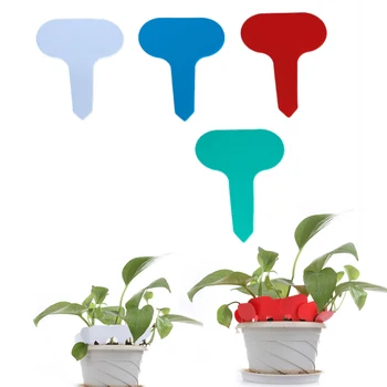 

50pcs Nursery Garden Gray Plastic Plant T-type Markers Plant Tags Nursery Garden Labels