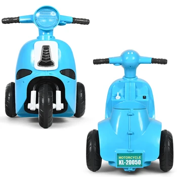 

6V Electric Kids Ride on Motorcycle 3 Wheel Home w/ Headlight & Sound Blue