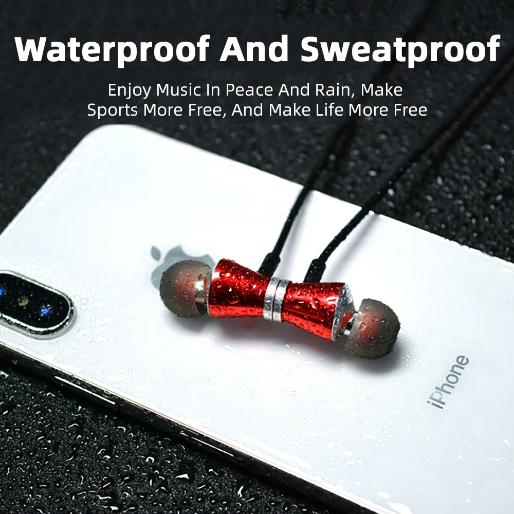 Sports Bluetooth Wireless Earphone V5 0 Hanging Neck Headsets Music Universal For Samsung iPhone Portable Colorful Stereo Mic