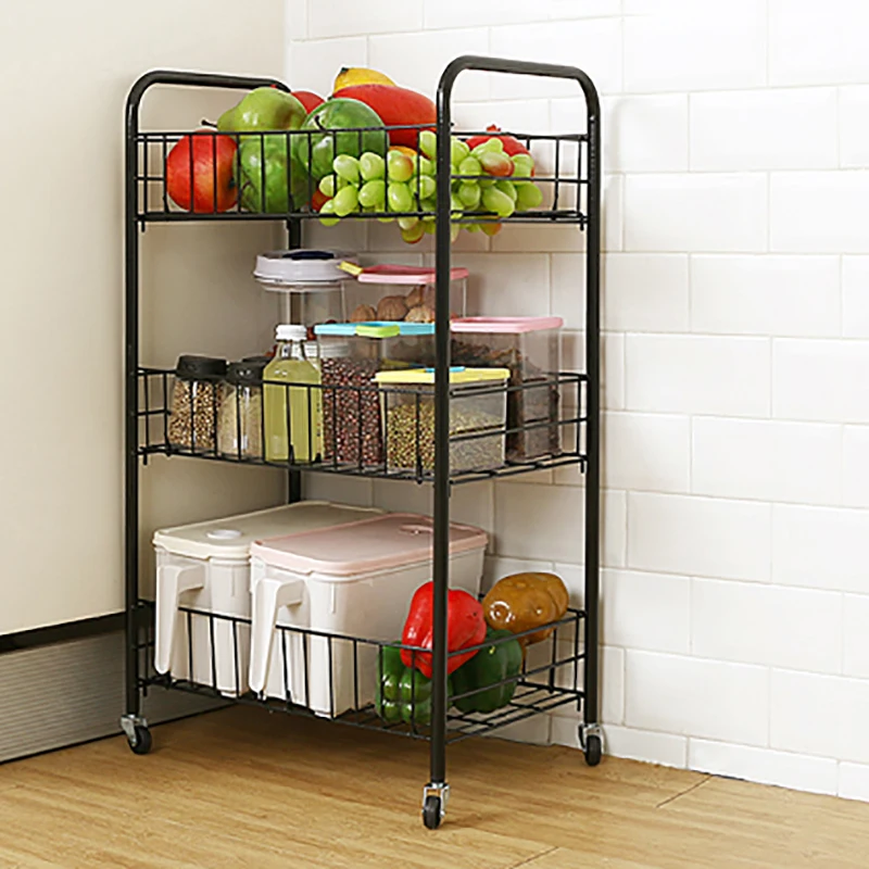 

Kitchen Storage Rack Holder Vegetable Fruit Organizer Shelf Kitchen Accessories Storage Shelf Food Storage Holder Rack Wheel