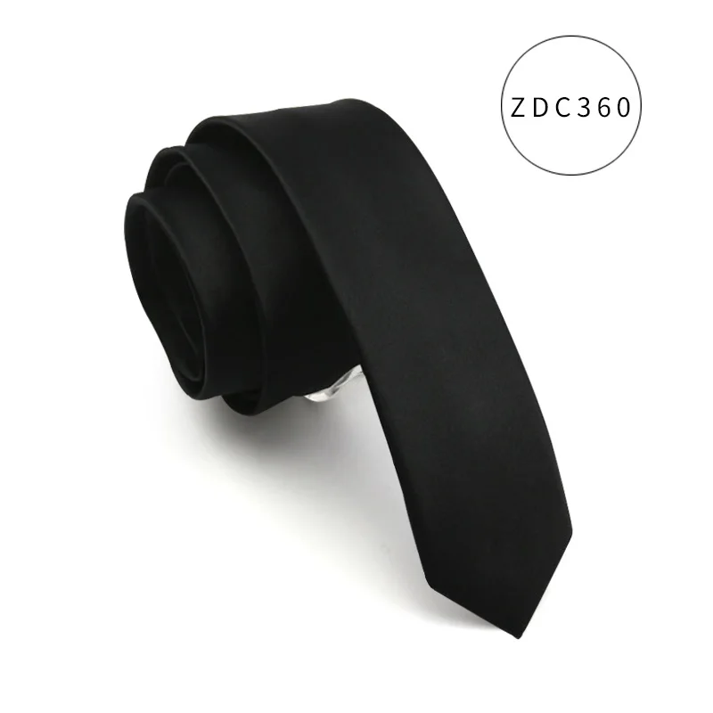 ZDC360 Высокое качество новые дизайнерские бренды модные деловые повседневные 5 см тонкие галстуки для мужчин сплошной цвет галстук работа с подарочной коробкой - Цвет: ZDC360