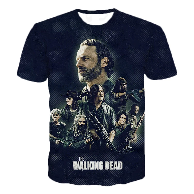 The Walking Dead 3D Print Tshirt Men Cool Horror T Shirt Summer Harajuku T-shirt O-Neck Casual Tee Homme | Мужская одежда