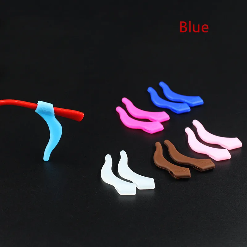 1pair Blue 1 пара Противоскользящих силиконовых очков для чтения, держатель для уха, крючки, держатель для очков, спортивные дужки, фиксатор для очков, ушной замок - Цвет: 1pair Blue