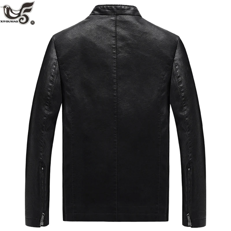 Большие размеры M~ 8XL, мужская кожаная куртка, верхняя одежда, мотоциклетная искусственная кожа, однотонное цветное кожаное пальто, aqueta de couro masculina, мужские кожаные куртки