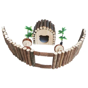 

6Pcs Wooden Fence Pet Wooden House Home Toy Fence for Hamster Yard Pet