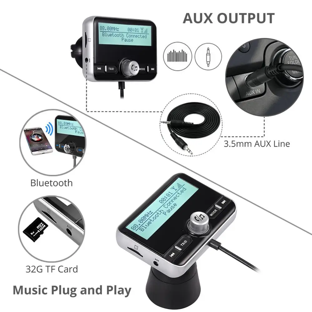 Авторозетка для DAB+ Автомобильное зарядное устройство Bluetooth V4.2+ EDR fm-передатчик Беспроводная радио DAB антенна DAB BT передатчик и приемник