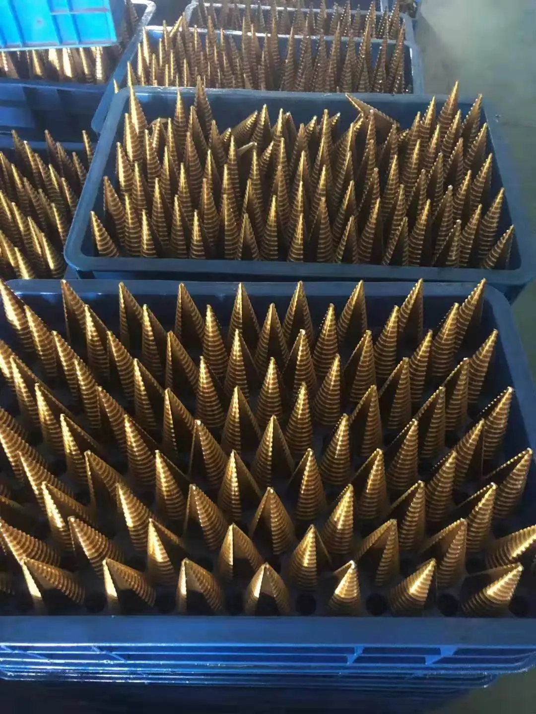 6pcs Titanium Coated Straight and Spiral Step Drill Bit Set Hex Shank Grooved Center Drill Bit Accessories Step Cone Drill Bit