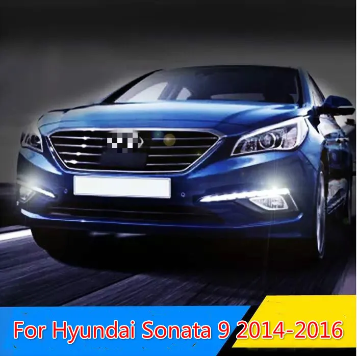 

1 set For Hyundai Sonata 9 2014 2015 2016 Car LED Driving DRL Daytime Running Lights Daylight 12V ABS Fog Lamp Cover
