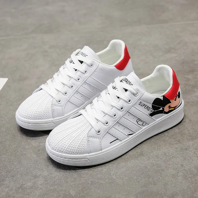 Disney spring summer new shell-toe casual white shoes girls students low-top all-match breathable sneakers ladies sports | Детская