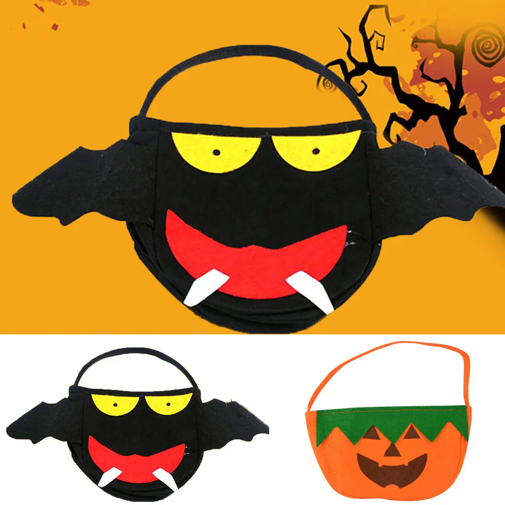 Игрушка на Хэллоуин дети мультфильм тыква летучая мышь для конфетная сумка медленно нарастающее при сжатии интересные Хэллоуин конфеты корзинка для Хэллоуина сумочка из ткани