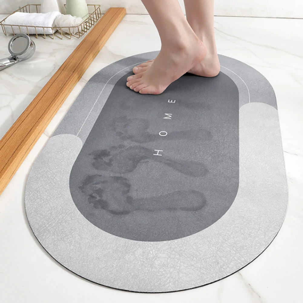 60x40cm Super Absorbent Bath Mat Quick Drying Bathroom Carpet Modern Simple Nonslip Oilproof