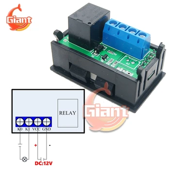 

DC 12V Dual Digital Display Time Delay Relay Time Relay Trigger Cycle Timing Relay Timer Control Switch for Auto Fan Motor