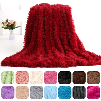 

130x160cm 160x200cm Fuzzy Faux Fur Throw Blanket Rug For Bed Sofa Living Room Soft Blanket Furry Blanket