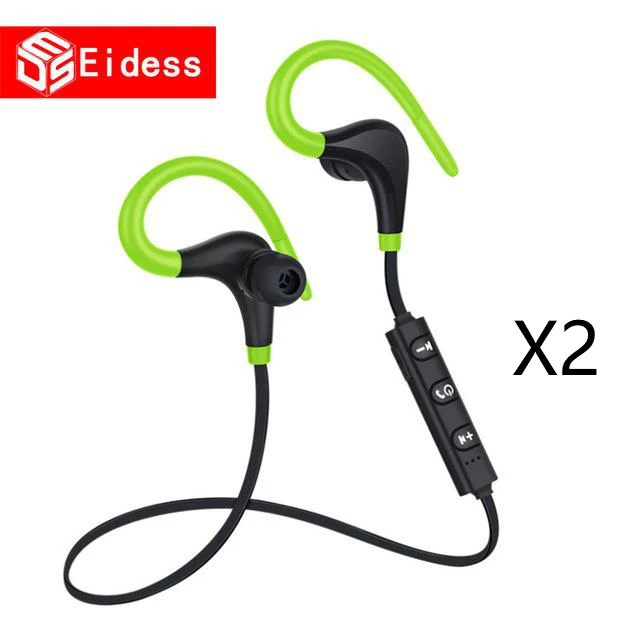 Green X 2 Bluetooth наушники-вкладыши беспроводные наушники IPX5 водонепроницаемые наушники Спорт бас гарнитура с микрофоном для iPhon xiaomi phone - Цвет: Green X 2