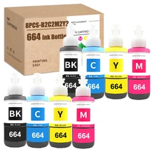 

HS 8x Compatible T6641 T6642 T6643 T6644 664 Refill Ink EcoTank 664 T664 ET-2550 ET-2500 ET-2600 ET-2650 ET-3600 L350 L455 L1300