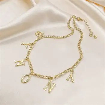 

Gothic Choker Necklace Alphabet Letter Custom Name Necklace Individualize Gold Initial Chains Necklaces Jewelry For Women