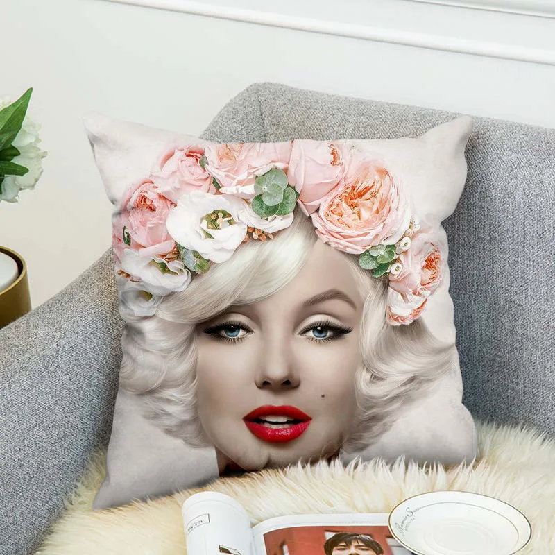 

Marilyn Monroe Pillow Case Polyester Decorative Pillowcases Throw Pillow Cover style-4