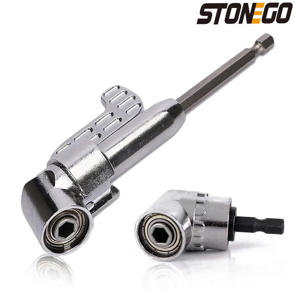 STONEGO 확장 육각 드릴 비트, 조정 가능한 육각 비트 각도 드라이버, 스크루 드라이버 소켓 홀더 어댑터 도구, 105 도, 1/4 인치, 1PC