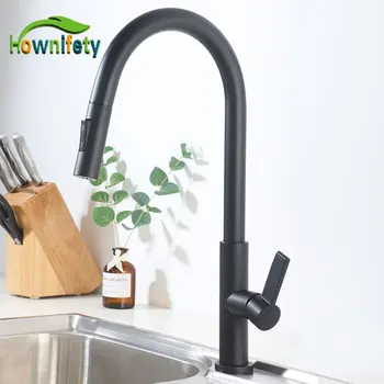 

Chrome/Black/Chrome White Kitchen Sink Faucet Pull Spray Mode and Stream Mode Rotation Hot Cold Deck Mount Mixer Tap