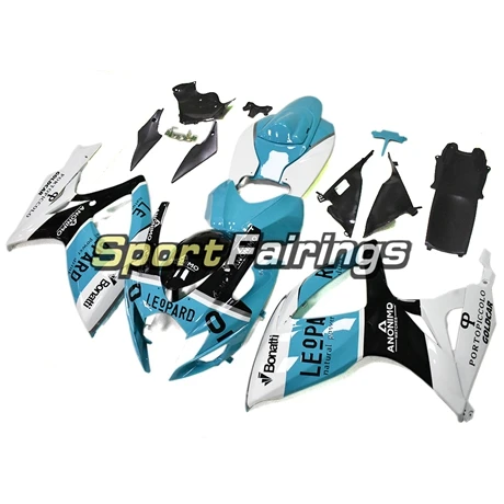 Полные Обтекатели для GSXR600 GSXR750 K6 06 07 2006 2007 Suzuki Sportbike пластиковая система впрыска Кузов Комплект кузова Небесно-Голубой Белый