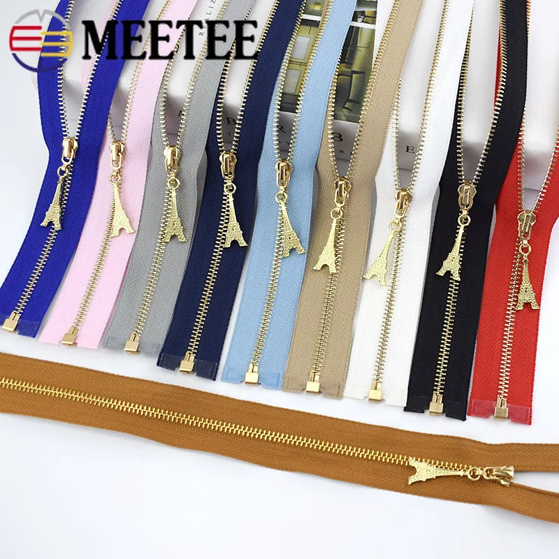 

2/5pcs 3# Metal Zipper Open End 40/50/60/70cm DIY Puller Zip for Sewing Bags Purse Down Jacket Skirt Clothing Accessory ZA042