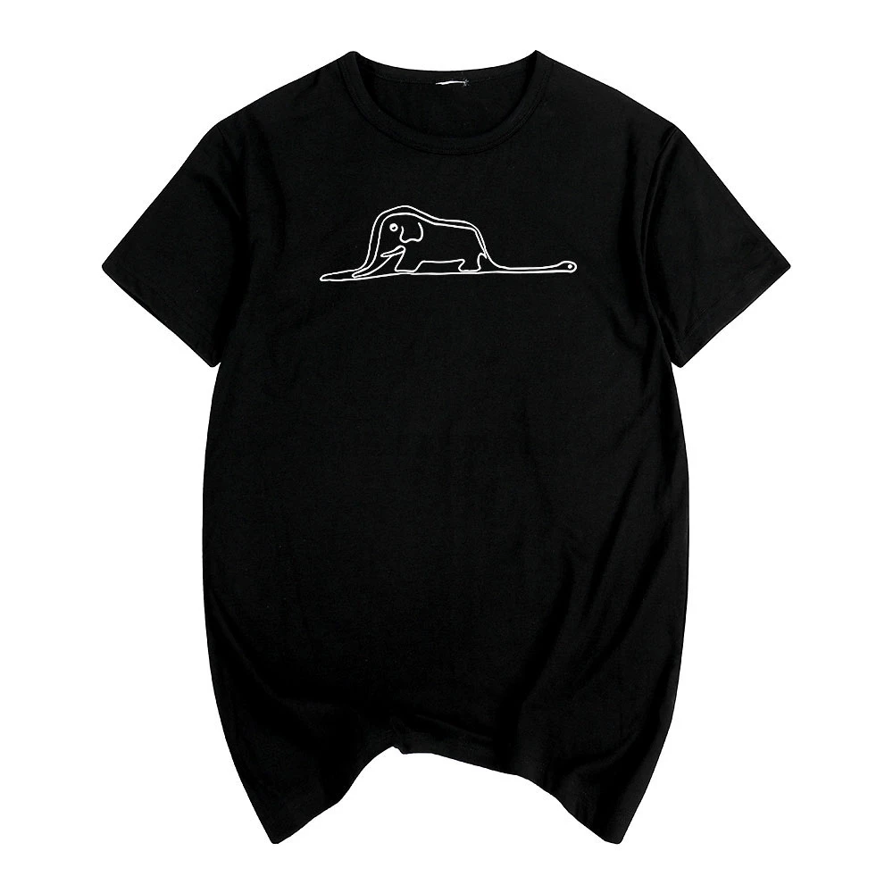 The Little Prince Boa constrictors eating an elephant Summer print T-shirt Cotton Men T shirt New women TEE |