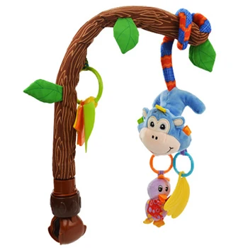 

Baby Rattles Toys Mobiles Bendable Infant Crib Hanging Toy Bed Bell Music Teethers Rustle Paper for Baby Brown Monkey