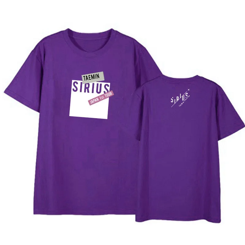 Purple KPOP SHINee Taemin Japan 1st TOUR SIRIUS Album Свободная рубашка футболка Топы с короткими рукавами футболка DX846 - Цвет: Purple