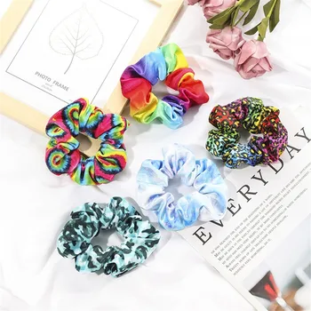 

2019 New Fabric Elastic Hair Bands Women's Hair Rope Scrunchies Stripes Hair Ring Scrunchies Hair Ties