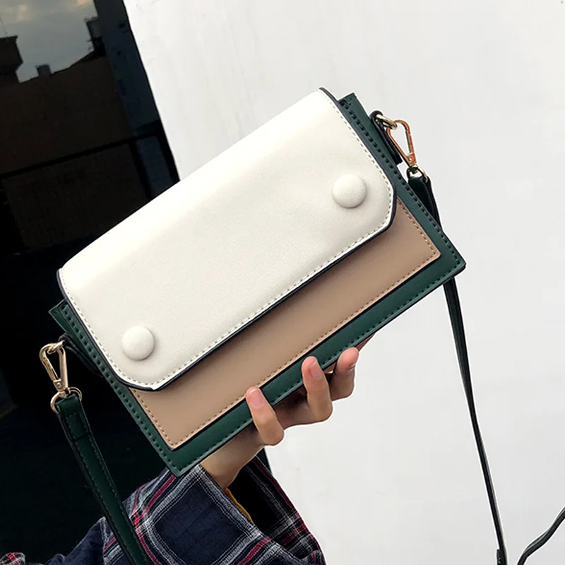 

Fashion women's bag hit color Messenger bag casual ladies small square bag large capacity shoulder bag ladies mobile phone bag