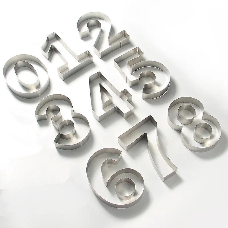 

Numbers Cookie Cutter Set 0-8 Digital Biscuit/ Cookies/ Fondant/ Pastry/ Bread Cutter Stainless Steel Cookie Cutters