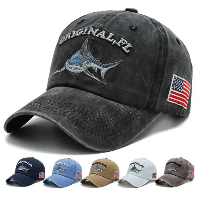  - baseball caps men Shark American Flag men hats Animal Snapback Hat Trump hip-pop Casual USA Hat Retro Cotton Gorras Trucker Hat